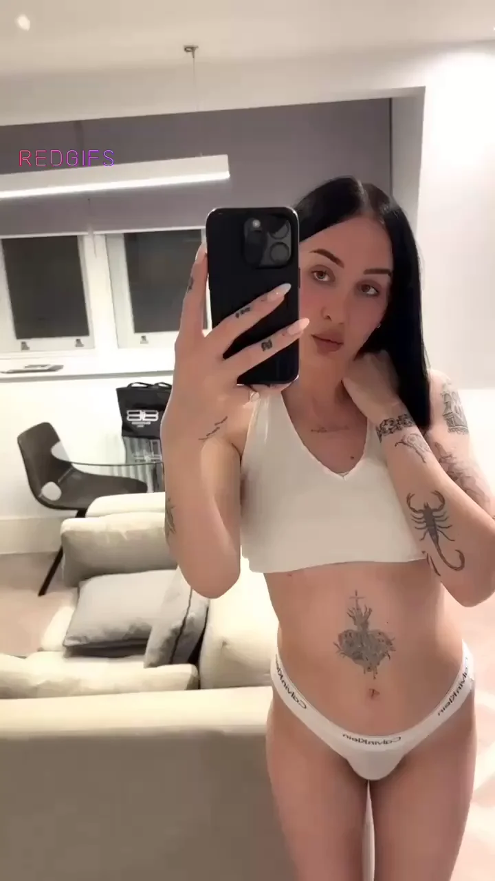 Petite Trans Hottie Flaunts Tits and Thick Cock in Tease