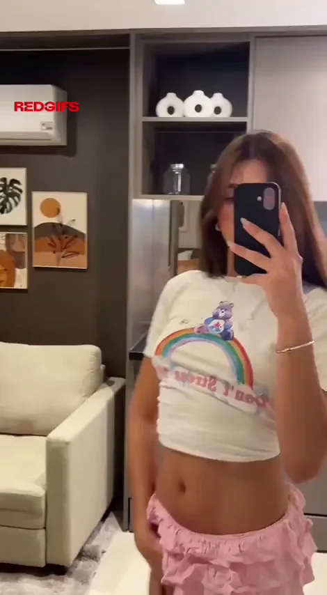 Petite TS Tease Begs 'Am I Pretty?' in Slutty Crop Tee & Pink Ruffles