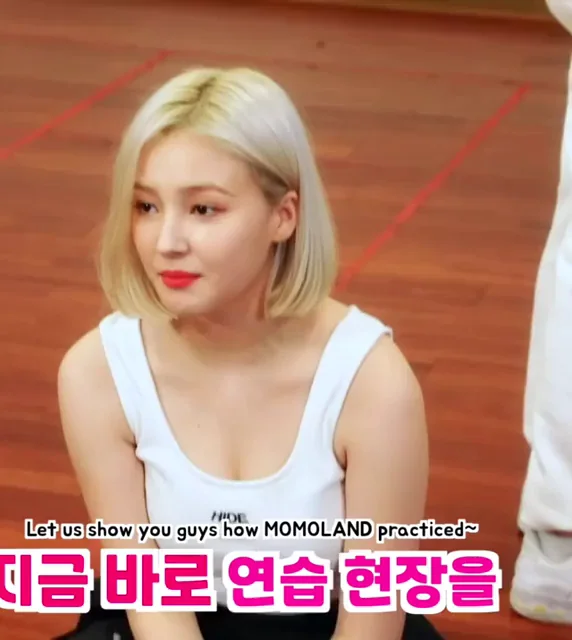 Nancy from MOMOLAND Teasing in Tight White Crop Top