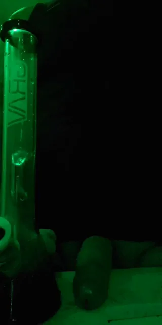 Neon Bong Rips in the Glow: Thick Hits from a Curvy Stoner Babe