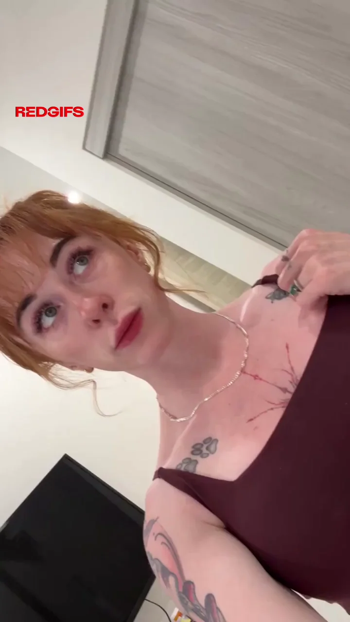 Ginger Slut's Bolted-On Tits Begging for Your Cum 😈🍈🍈