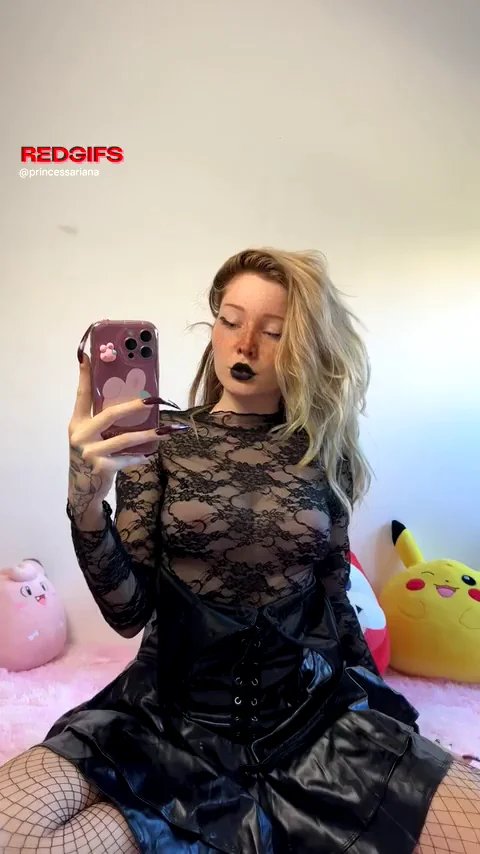 Goth College Slut Teases Prof with Hard Nipples in Sheer Lace 😈🍒