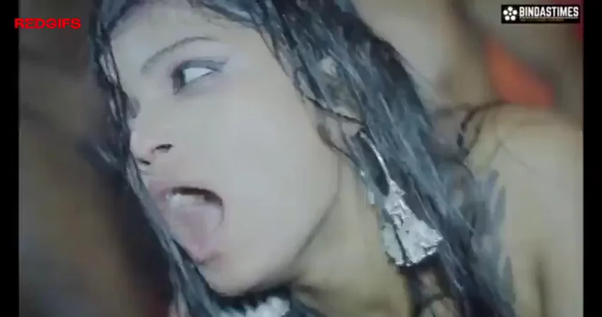 Tattooed Indian babe shuts her mouth so that cum doesn't enter