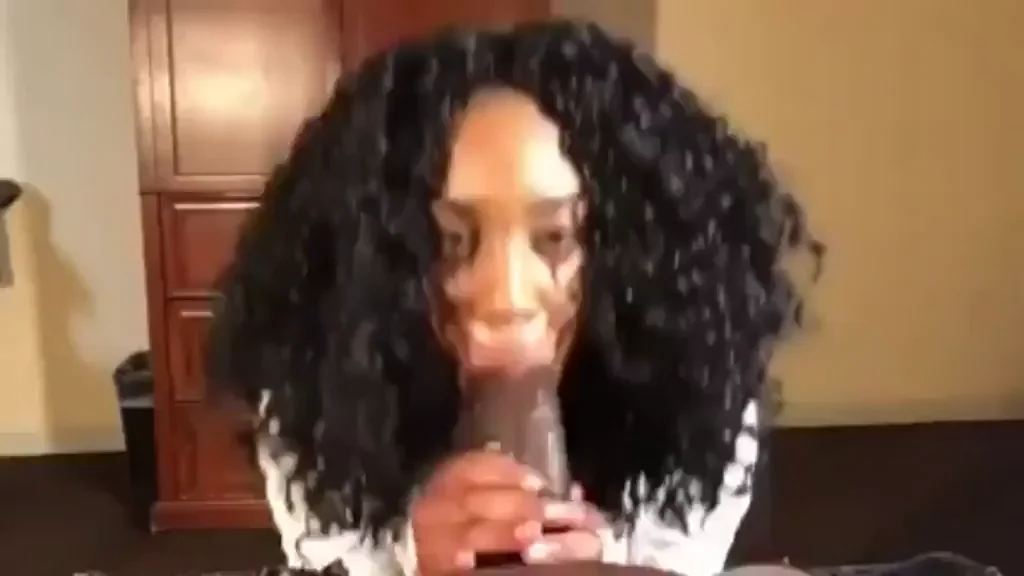 Ebony Slut Worships Massive BBC with Sloppy Deepthroat