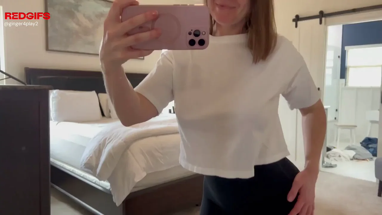 No Bra Surprise? 😈 Big Tit Tease in White Crop Top 🔥