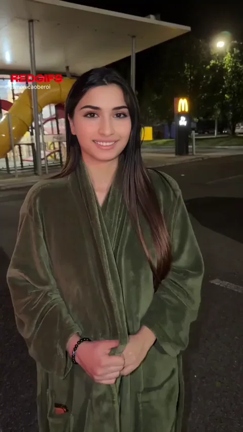 Midnight McDonald's Tease: Busty Babe's Snapchat Robe Reveal