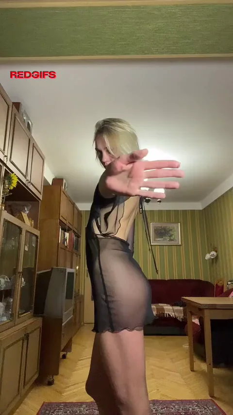 Petite Blonde Toy's Sheer Nightie Tease 🥵🍆