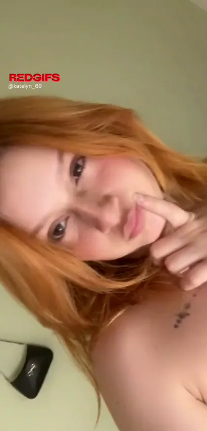 Redhead Cutie Fingers Her Tight Pussy Before Daddy Walks In