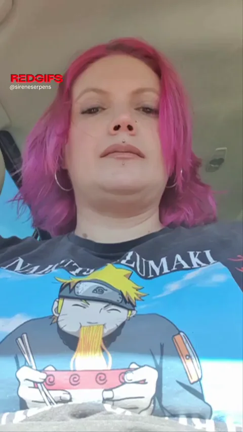 Pink-Haired MILF's Car Tease: Massive Tits Spill Out for Public Eyes