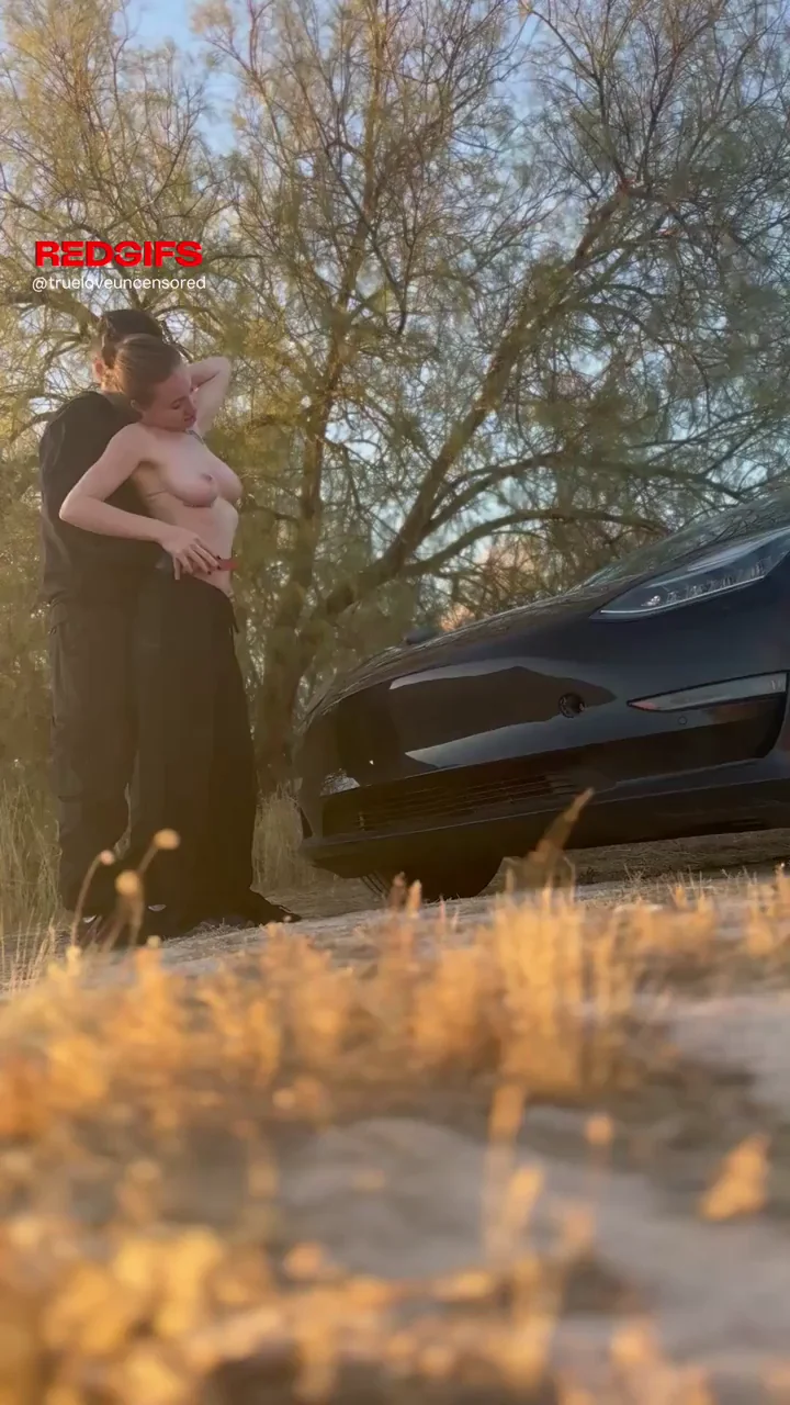 First Wild Public Fuck: Kaydin's Big Tits Out by the Car 🔥 F26 M41