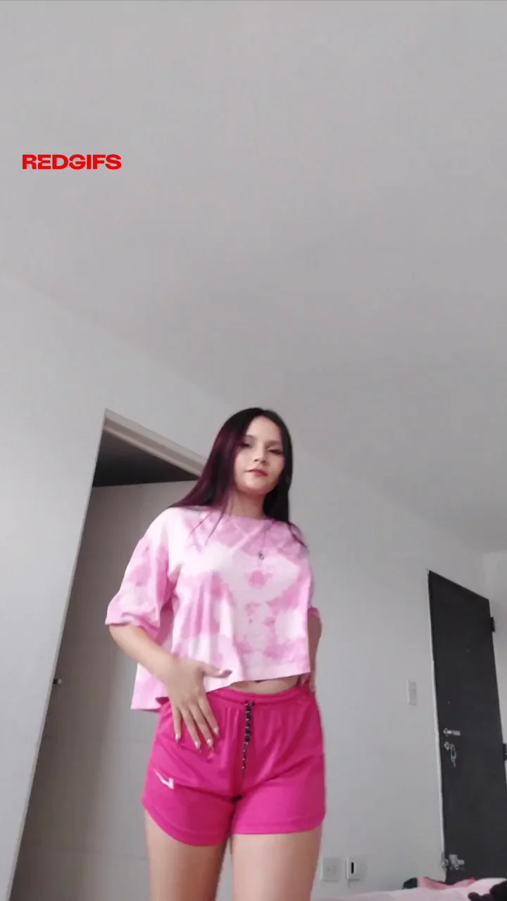 Post-Gym Tease: Pink Shorts Drop, Big Tits Pop, Thong Reveal