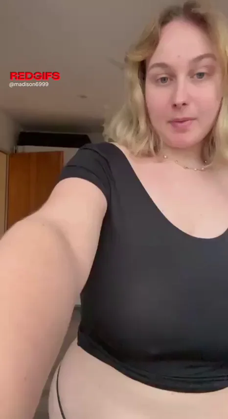 Thick Blonde Bombshell Teases Her Massive Tits and Juicy Curves
