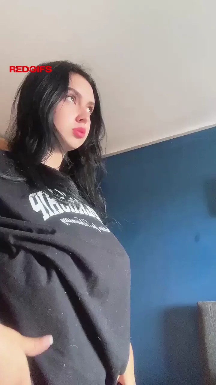 Mystery Busty Babe Teasing Her Massive Tits
