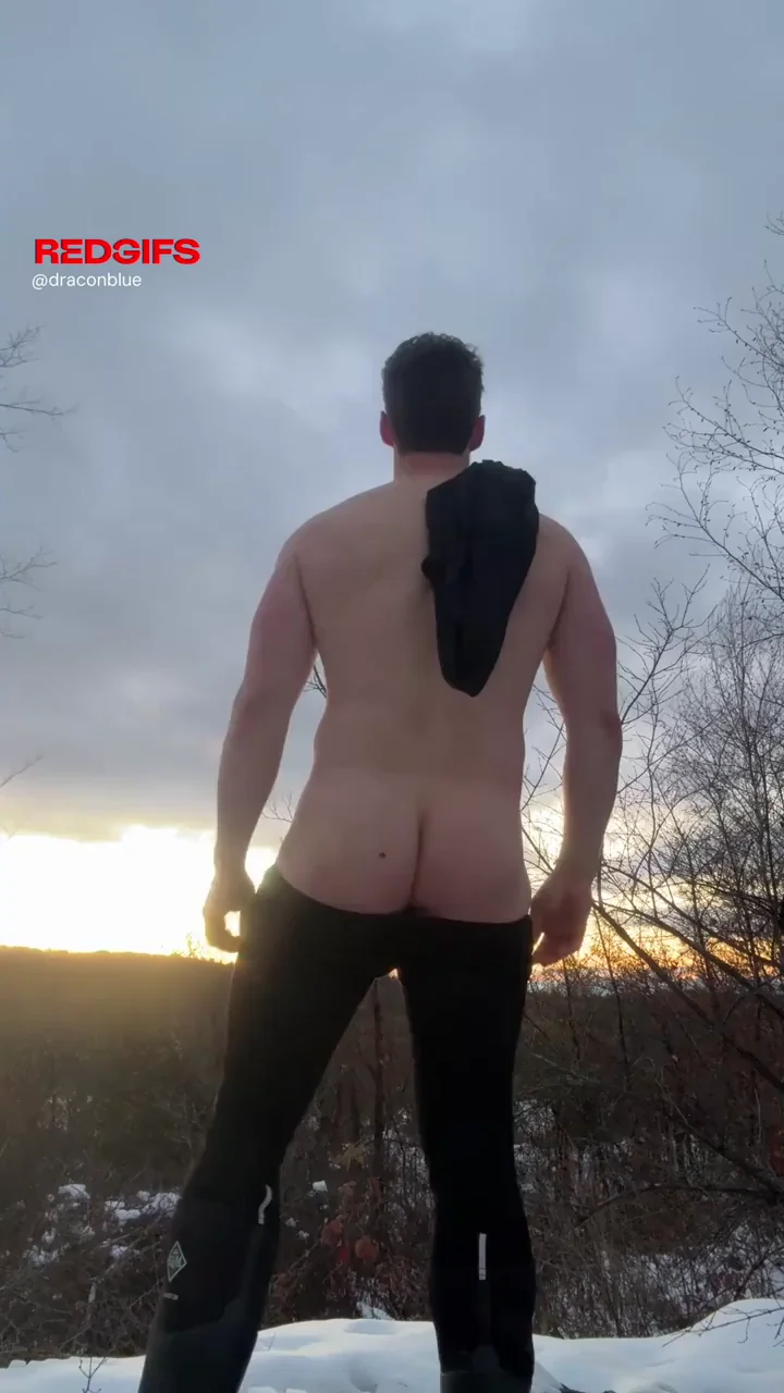 Long John Monster Cock Tease in Snowy Woods 🍆❄️