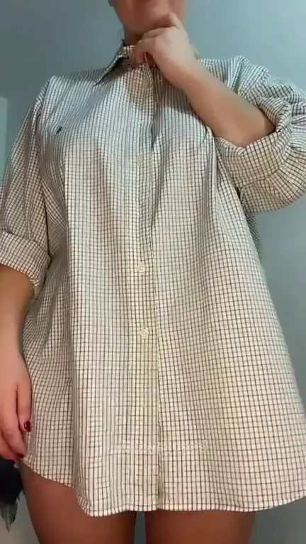Chillin' in Your Shirt All Day 😏 Hiding My Juicy Surprise Underneath... Your Move? 🔥