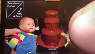 Female Butt Farts On Chocolate Fountain, Hitting Doll In Process