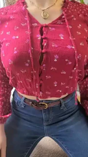 Oopsie! 😏 Tits Pop Out in Pink Shirt Tease 💥