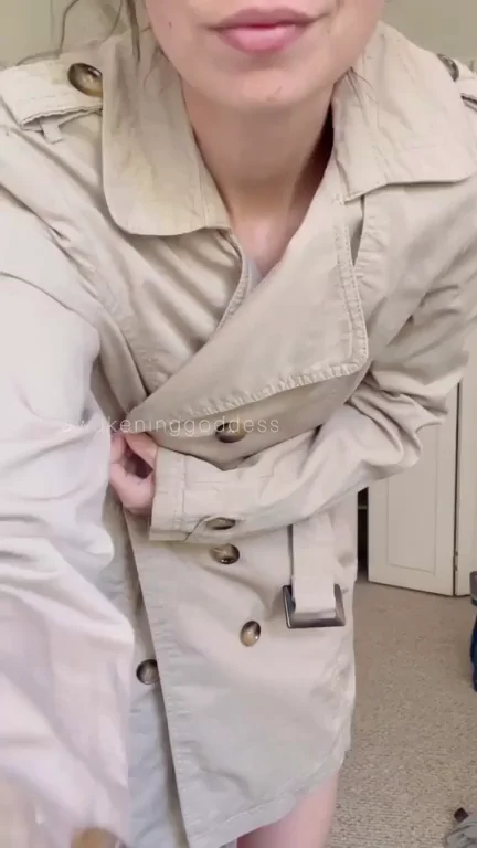 Fuck Me Coat On? Skinny Slut Tease 😈👅💦