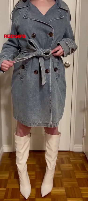Curvy Wife's Naughty Trench Coat Tease 😈👠