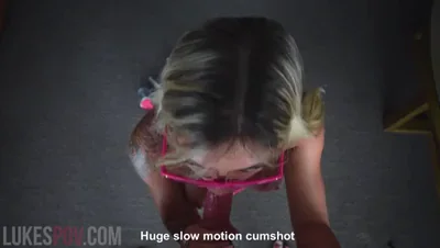 Blonde hottie getting a big facial