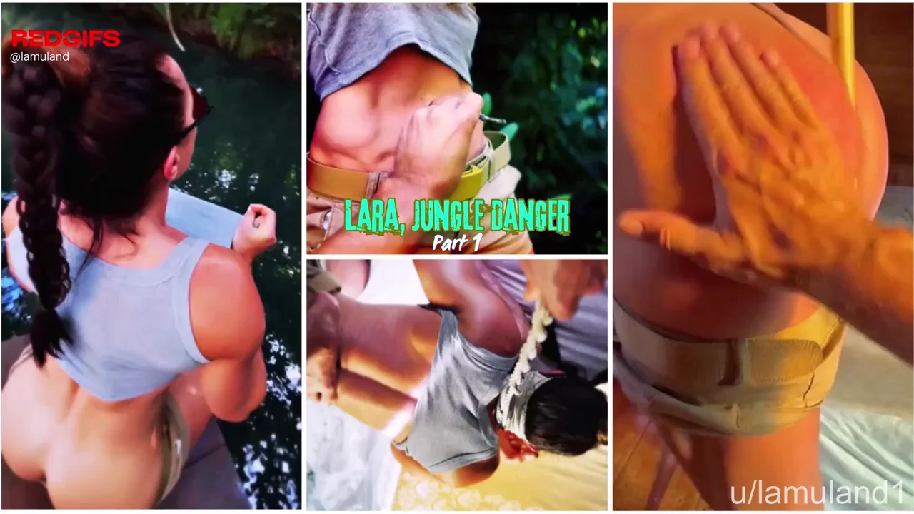 Muscular Lara Croft BDSM Slut Bound & Teased in Jungle 🪢💦🔥
