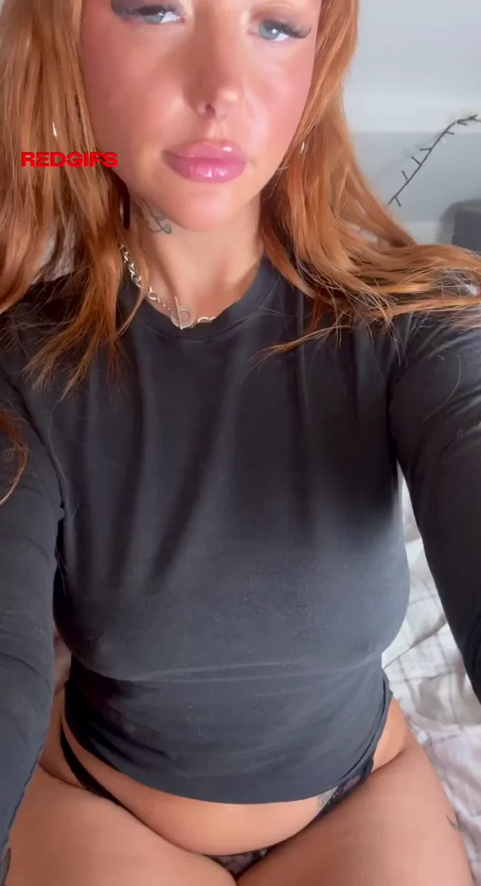 Goth Redhead titty reveal