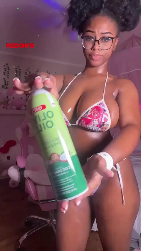 she oiled up for us