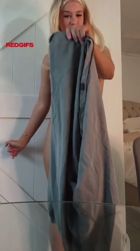 Blonde Bombshell Teases Her Bolted-On Perfect Tits