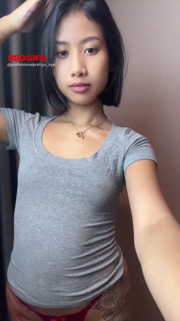 Petite Asian AA-Cup Tease Begs for Belly Button Cumshot