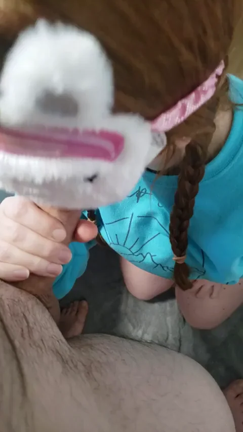 Huge Cum Explosion All Over Unicorn Redhead's Face 🦄💦🍆