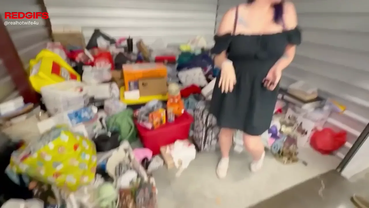 Boyfriend films me with the guy helping us empty this storage unit we got at auction