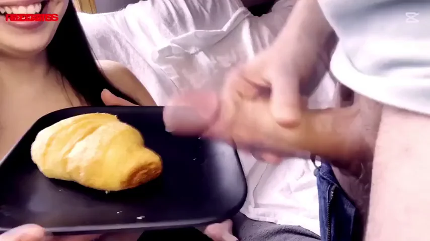My buddy bet my girlfriend she wouldn't eat his 'special' croissant.