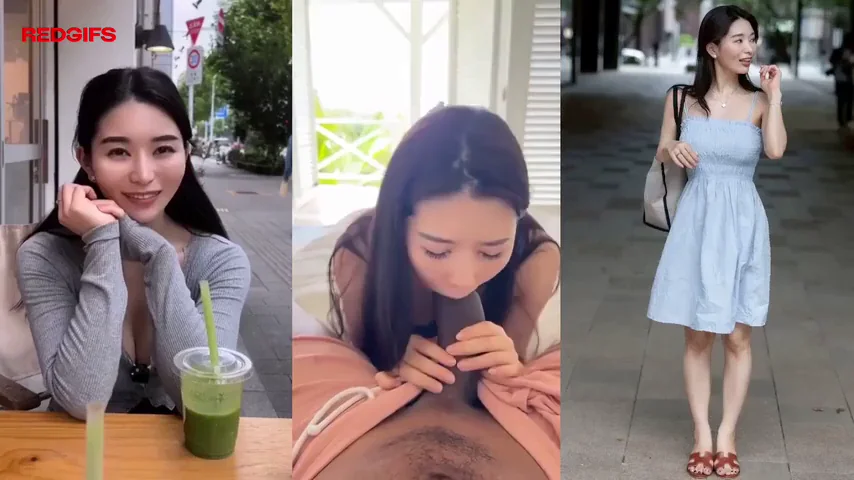Japanese baddie falls in love with sucking thick black cock &amp; his tight foreskin