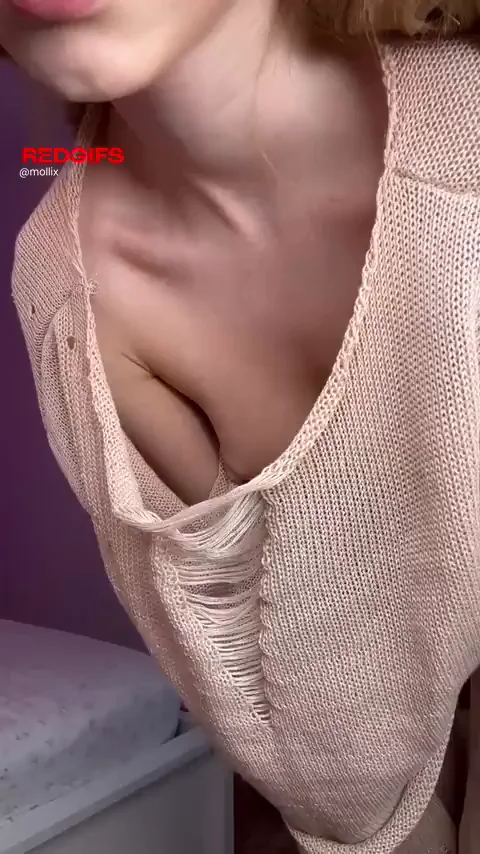 I love wearing this sweater without a bra