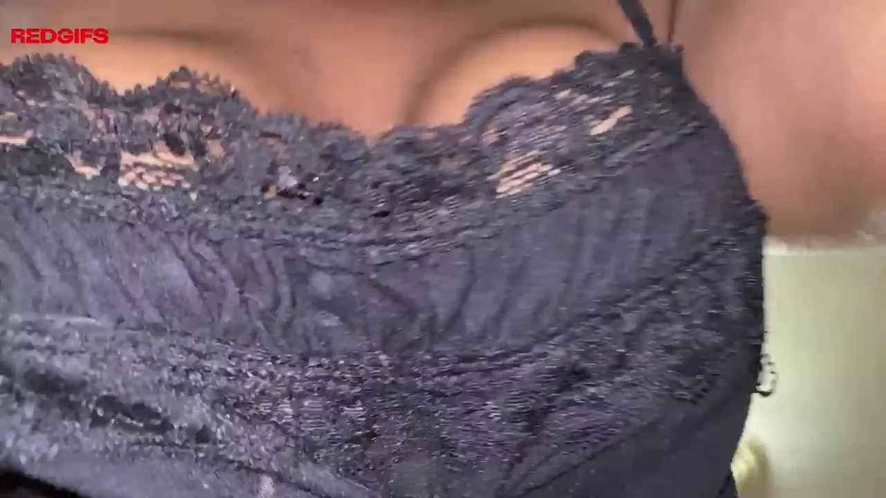 😩 Ebony Babe's Massive Tits Pop Out of Lacy Tank Top! 🥴🍈🍈