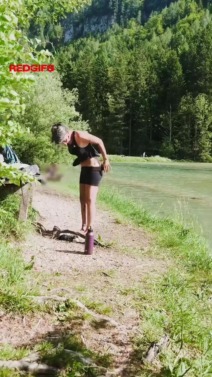 No Bikinis Needed, Babe! 🔥 Topless MILF Flashes Tits Outdoors