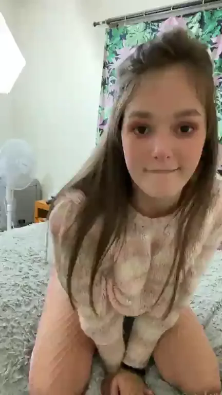 Cozy Sweater Tease: Perky Tits & Fishnet Thong Flash :3
