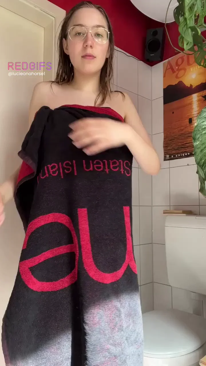 Skinny Amateur Slut Teases Her Wild Hairy Pussy After Shower