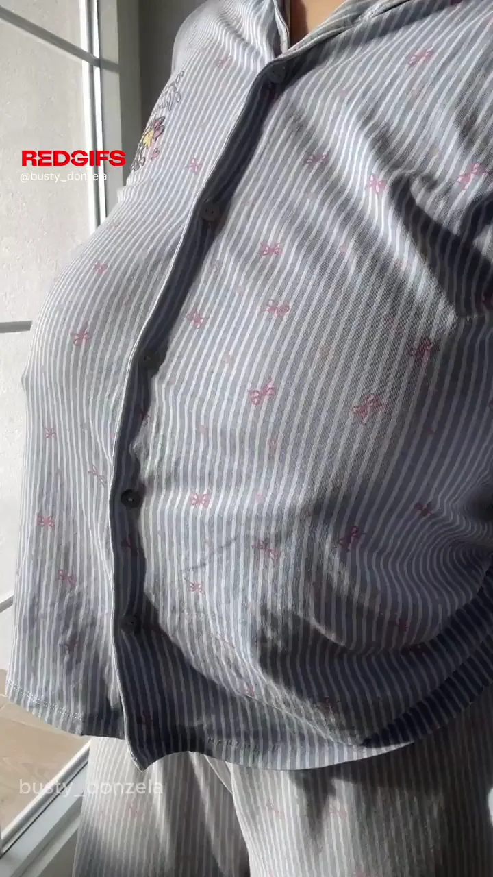 Pajama Tease: BBW MILF's Massive Tits Spill Out Bare