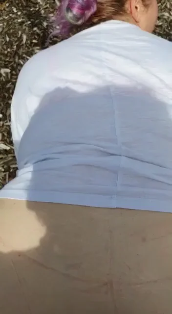 Purple-Haired Slut's Outdoor Ass Tease: Join the Public Fuck?