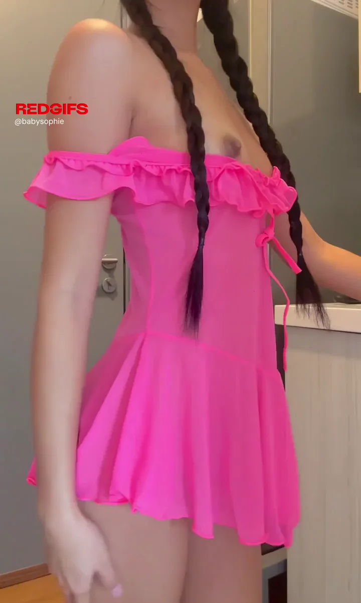 Shy Just18 Cutie Teases Tits in Pink Dress 😘🔥