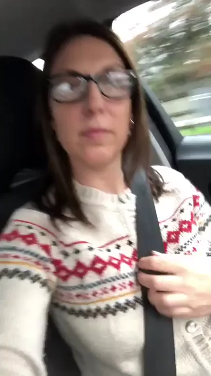Hot MILF Flashes Her Mom Bod Tits Driving Around Town