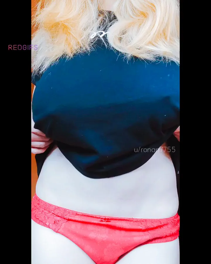 Busty Blonde MILF Flashes Her Massive Natural Tits