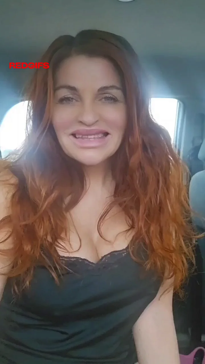 🔥 Horny Redhead Mommy Teases Huge Tits & Juicy Ass in Car Backseat 😈🍑