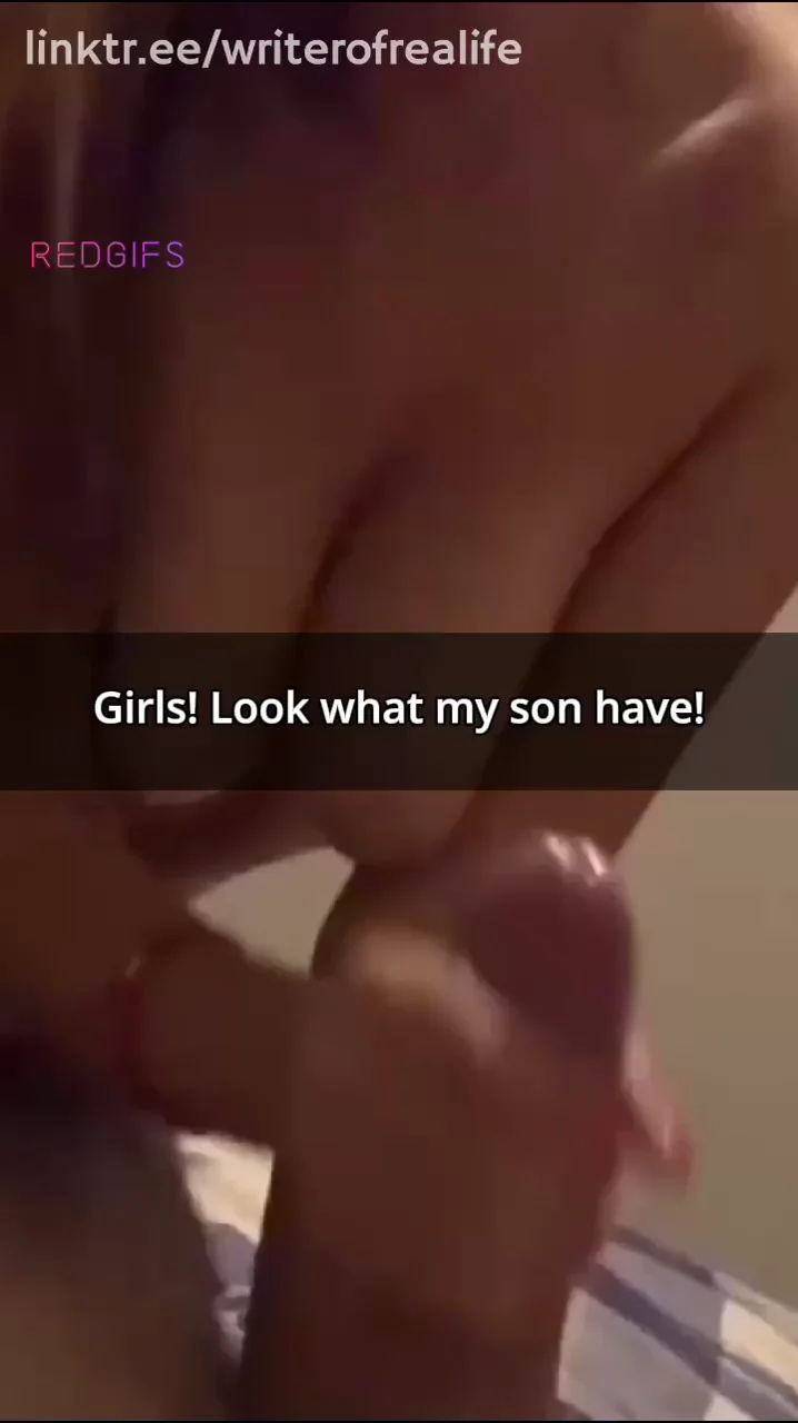 Mom flexing her son with friends