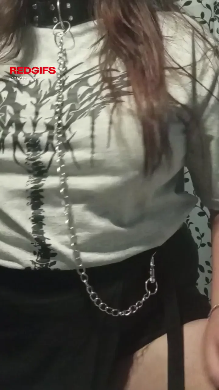 Curvy Goth MILF Wife Teases with Tits and Chains