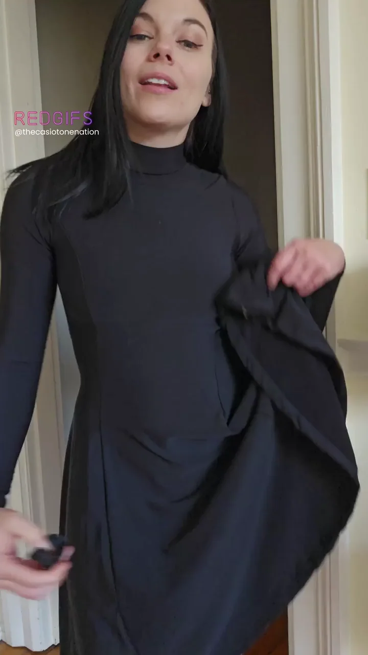 Goth Babe's Naked Thrill Under Tight Black Dress 😈👗💦