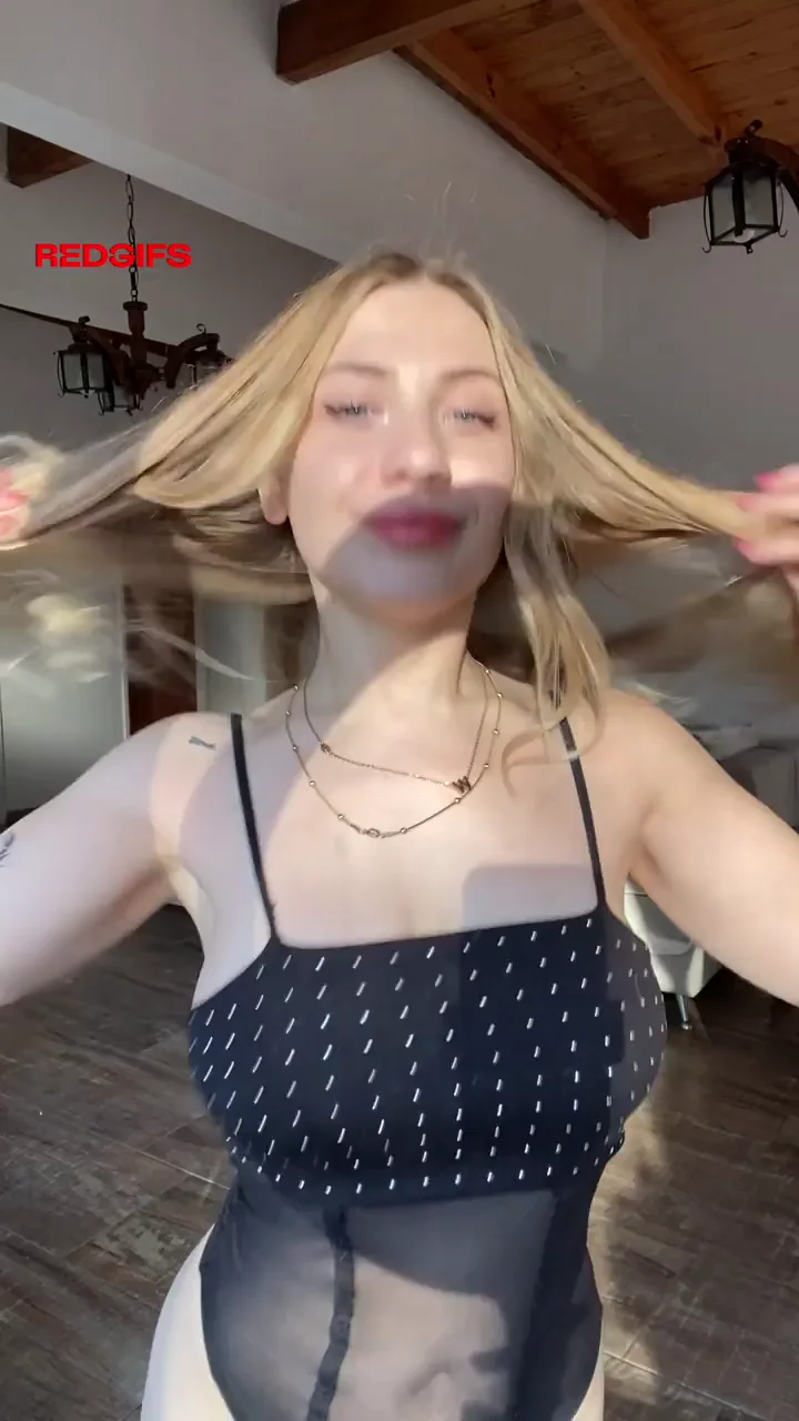 Blonde Bombshell's Perky Tit Bounce Tease