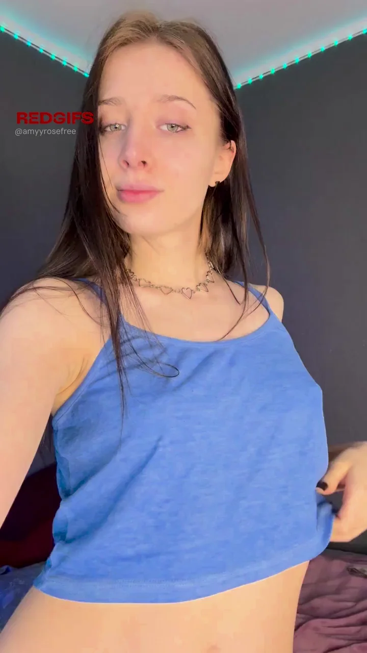 Petite Teen's Squishy A-Cup Softies Barely Filling That Tank Top
