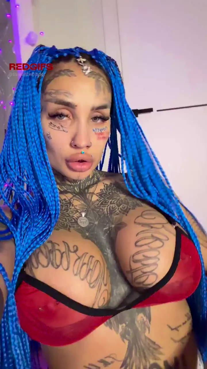 Caffeine-Fueled Delusions: Inked Slut's Massive Tatted Tits Tease